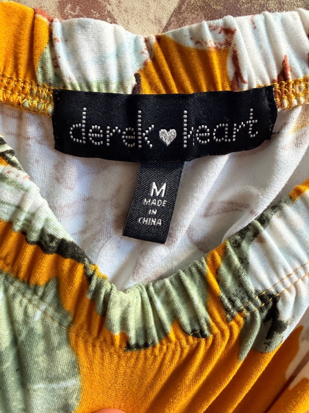 Derek Heart Mustard Yellow and Olive Floral Top #22 - Picture 5 of 5